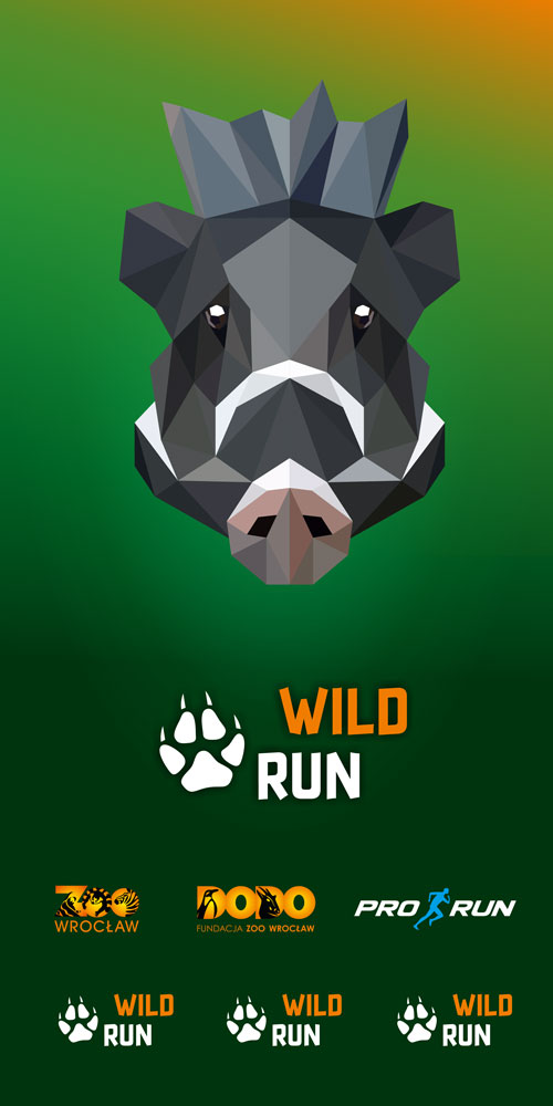 Projekt graficzny chusty Wild Run ze świnią wisajską