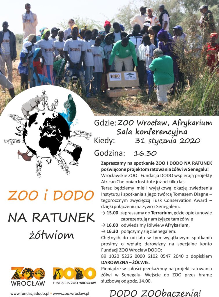Plakat Zoo i Dodo na ratunek żółwiom 31.01.2020